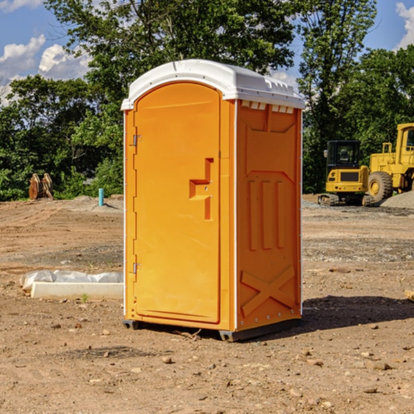 how often are the portable toilets cleaned and serviced during a rental period in Reynolds County